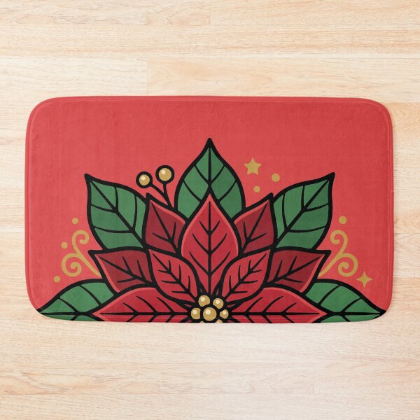 Item preview, Festive Christmas Poinsettia Flower Tattoo Illustration designed and sold by AIG - Andrei Ilie Graphics.
