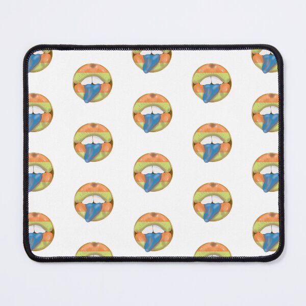 Item preview, Rebel Lips Pop Art – Stripes orange lime blue tongue designed and sold by GoldenRebels.
