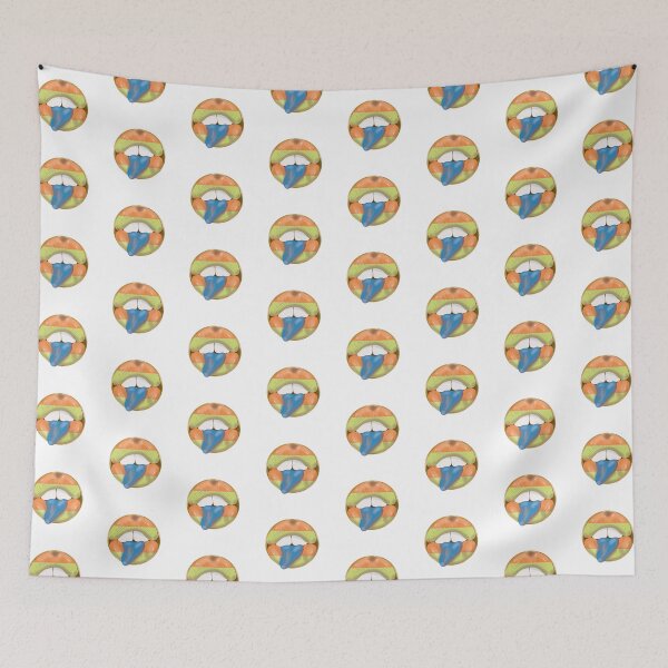 Item preview, Rebel Lips Pop Art – Stripes orange lime blue tongue designed and sold by GoldenRebels.