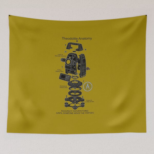 Item preview, Vintage Theodolite Anatomy - Surveyor Patent Sketch designed and sold by The Blueprint Archive.