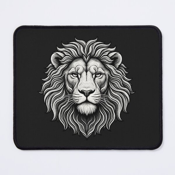 Item preview, Majestic Lion | Black and White Detailed Mane Art designed and sold by MrDev.