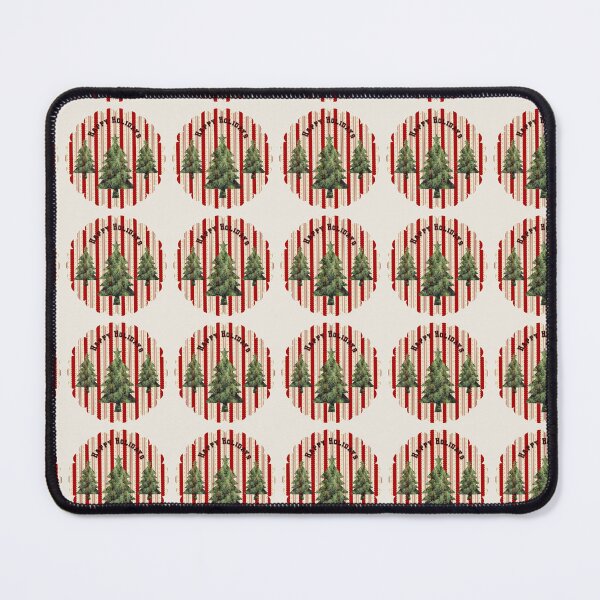 Item preview, Happy Holidays Vintage Christmas Trees & Red Stripes Ornament Art designed and sold by Liberarteprint.