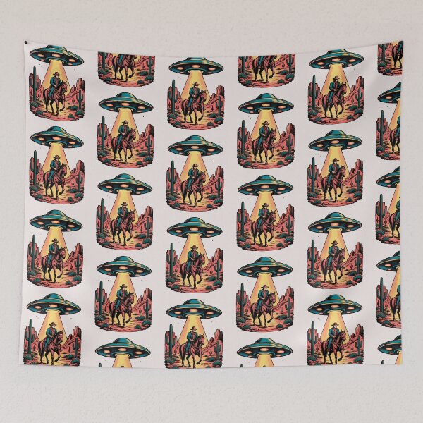 Item preview, Sci-Fi  Lovers UFO and Cowboy in the desert designed and sold by erozzz.
