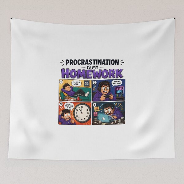 Item preview, Procrastination Is My Homework Funny ADHD Timeline Poster designed and sold by Créative touche .