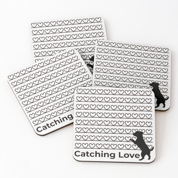 Item preview, Catching Love Cute Dog Silhouette Retro Heart Pattern designed and sold by ANJ Creative Designs.