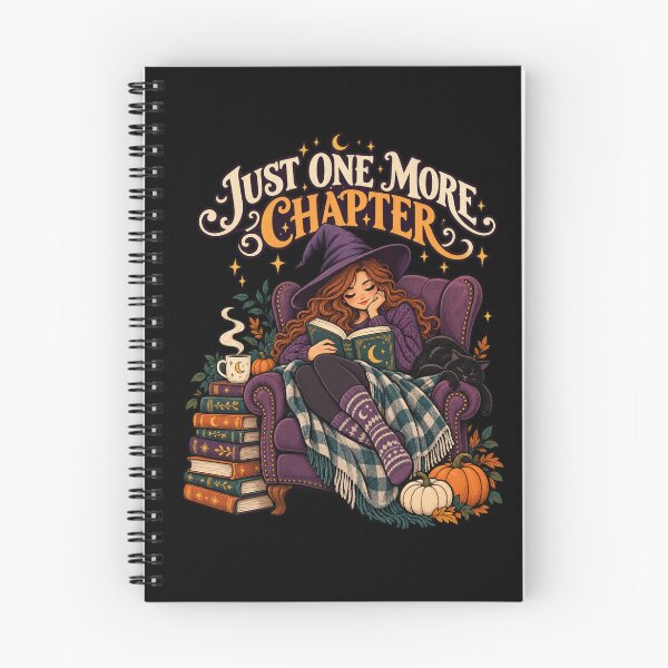 Item preview, JUST ONE MORE CHAPTER - Bookish Witch designed and sold by Good Mood Foundry.