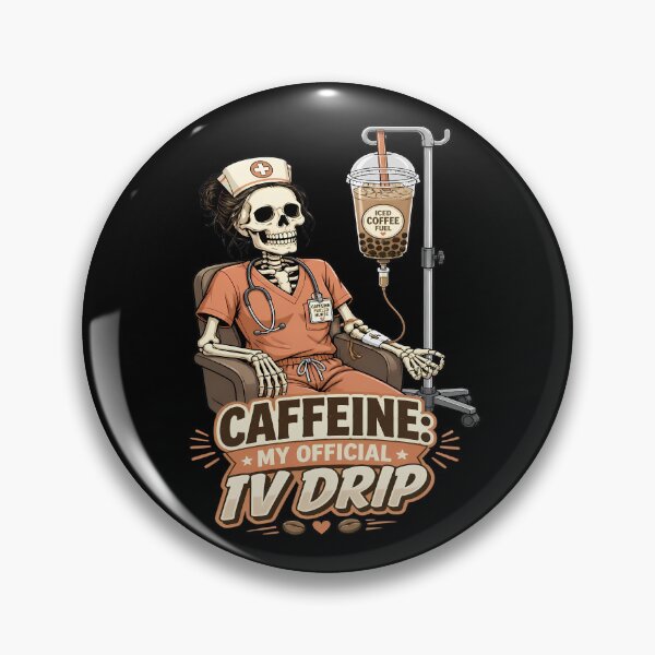 Item preview, Funny Skeleton Nurse Coffee Halloween - Medical Dark Humor  designed and sold by Art-Arcade6.