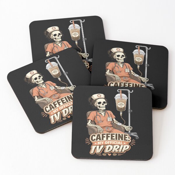 Item preview, Funny Skeleton Nurse Coffee Halloween - Medical Dark Humor  designed and sold by Art-Arcade6.