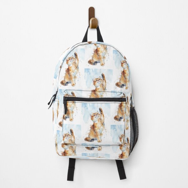 Item preview, Ginger Kitten Reaching Up, Amber and Sky Blue designed and sold by caracatita75.