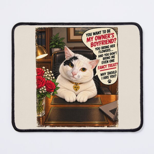 Item preview, Mish’s Boyfriend Interview – Funny Cat Office Humor designed and sold by ByJeffro.