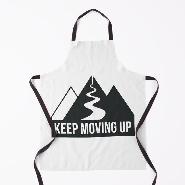 Item preview, The selected image shows a minimalist graphic emblem of mountains with a winding path and the bold text "KEEP MOVING UP". designed and sold by Design-Pro-21.