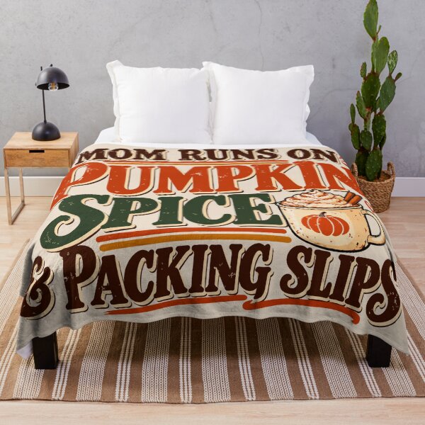 Item preview, Mom Runs on Pumpkin Spice & Packing Slips – Fall Mompreneur designed and sold by dr-Hana.