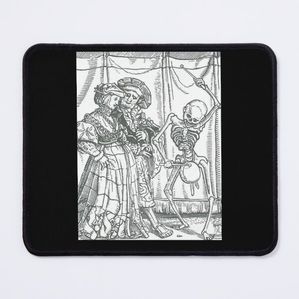 Item preview, Medieval Dance of Death - Danse Macabre Woodcut (grey version) designed and sold by Dungeon-Shop.