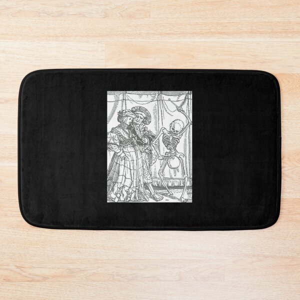 Item preview, Medieval Dance of Death - Danse Macabre Woodcut (grey version) designed and sold by Dungeon-Shop.