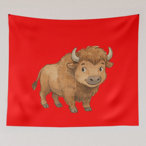 Item preview, smiling bison designed and sold by 123ks.