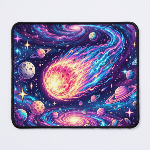 Item preview, Retro Cosmic Galaxy Planets Comet Space Art, Colorful Psychedelic Universe Design designed and sold by SIMPLY ART.