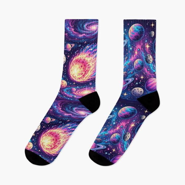 Item preview, Retro Cosmic Galaxy Planets Comet Space Art, Colorful Psychedelic Universe Design designed and sold by SIMPLY ART.