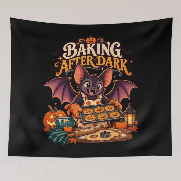 Item preview, Baking After Dark - Halloween Bat Baker designed and sold by Good Mood Foundry.