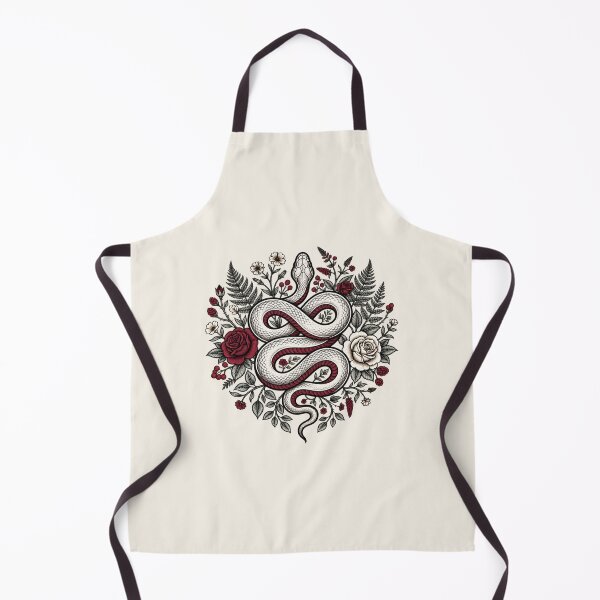 Item preview, White Snake Floral Tattoo | Gothic Rose Serpent Art designed and sold by MrDev.