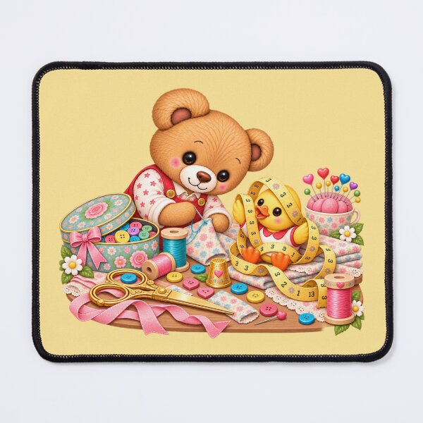 Item preview, Nono & Ducky – Sewing Day – Yellow designed and sold by JessouArt.