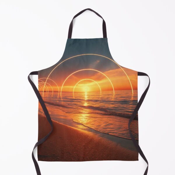 Item preview, Glowing Golden Concentric Portals at Ocean Sunset designed and sold by monkeybusiness.pt.