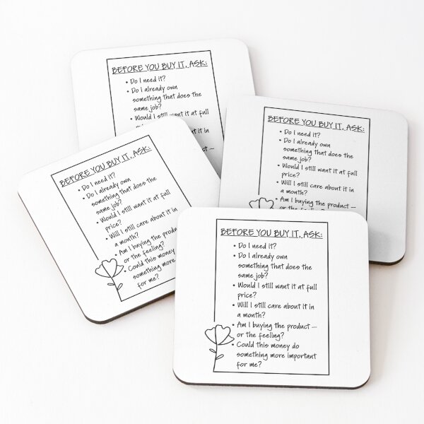 Item preview, 'Before You Buy It, Ask' Mindful Spending Checklist designed and sold by S-and-W-4ever.