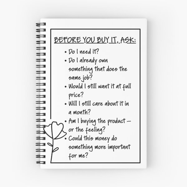 Item preview, 'Before You Buy It, Ask' Mindful Spending Checklist designed and sold by S-and-W-4ever.