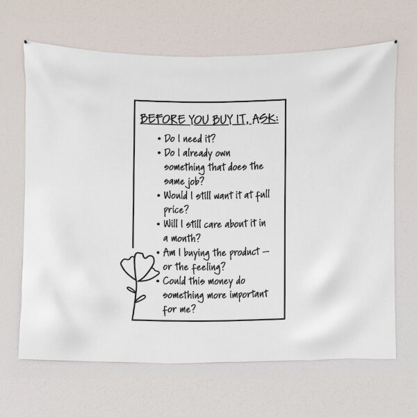 Item preview, 'Before You Buy It, Ask' Mindful Spending Checklist designed and sold by S-and-W-4ever.