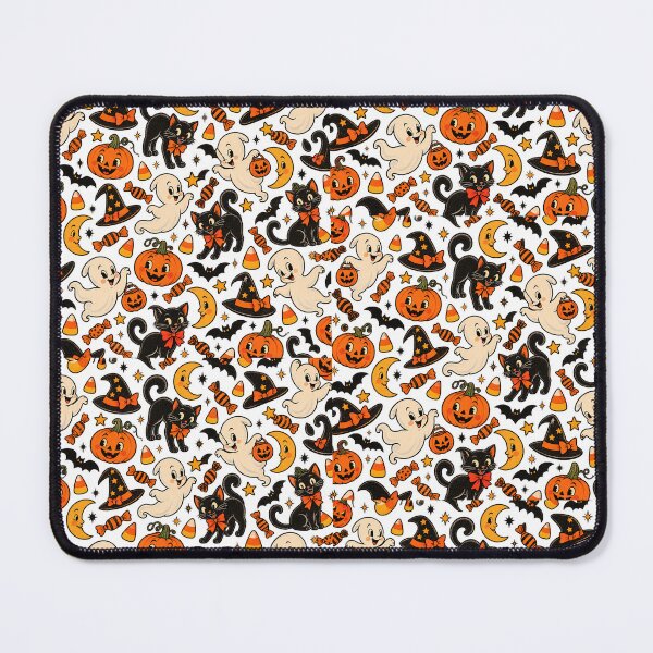 Item preview, Vintage Halloween Pattern – Retro Ghosts, Black Cats, Pumpkins & Candy designed and sold by Amy Helms.