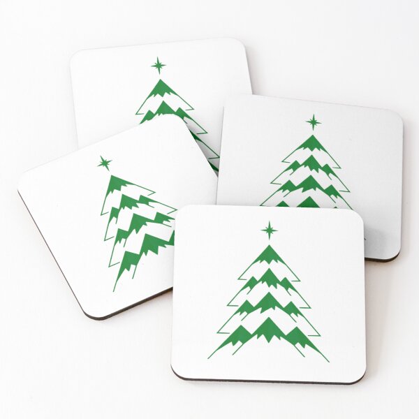 Item preview, Minimalist Mountain Christmas Tree Geometric Peak Xmas Green designed and sold by GabeMountainArt.