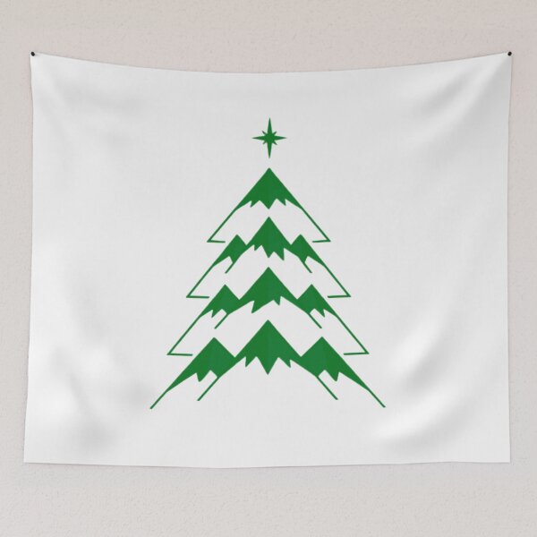 Item preview, Minimalist Mountain Christmas Tree Geometric Peak Xmas Green designed and sold by GabeMountainArt.