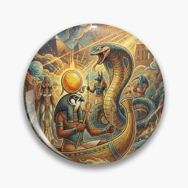 Item preview, Egyptian God Ra Sailing Solar Barque across Underworld designed and sold by Lucid Dream Pixel.