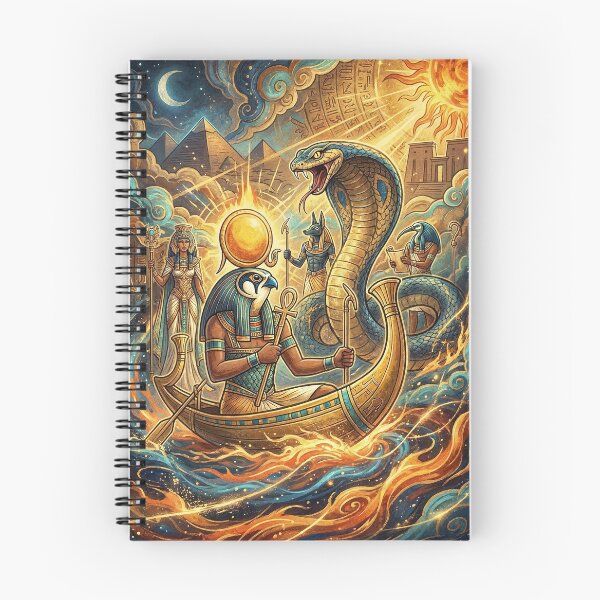 Item preview, Egyptian God Ra Sailing Solar Barque across Underworld designed and sold by Lucid Dream Pixel.