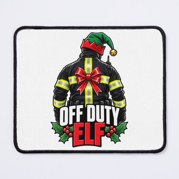 Item preview, Funny Off Duty Elf Firefighter Christmas designed and sold by CoolContent Factory.