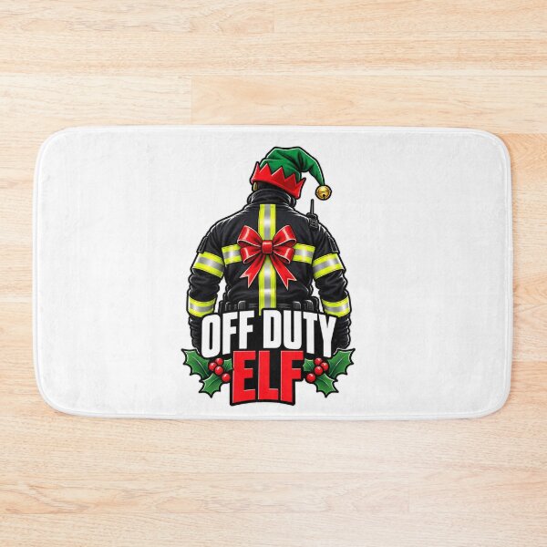 Item preview, Funny Off Duty Elf Firefighter Christmas designed and sold by CoolContent Factory.