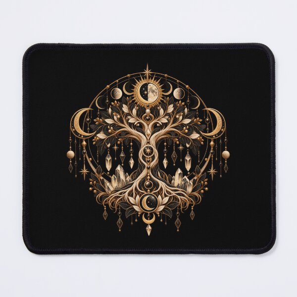 Item preview, Boho Celestial Sacred Gold Tree of Life Art designed and sold by BohoMysticArt.