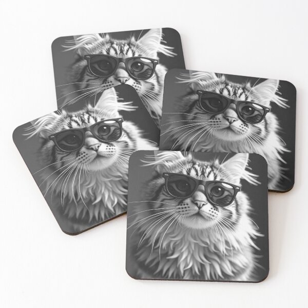 Item preview, Cool B&W Maine Coon Cat in Sunglasses designed and sold by VFXguy.