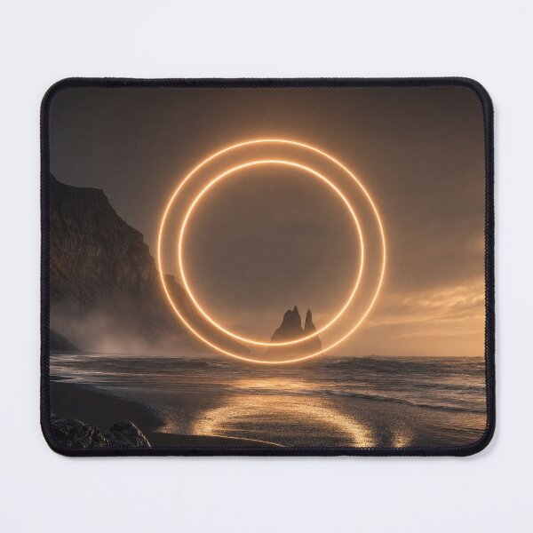 Item preview, Glowing Copper Rings Over Volcanic Black Sand Beach designed and sold by monkeybusiness.pt.