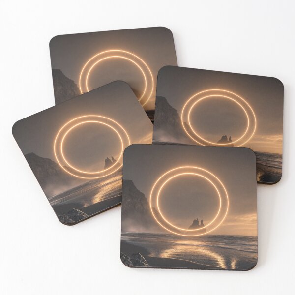 Item preview, Glowing Copper Rings Over Volcanic Black Sand Beach designed and sold by monkeybusiness.pt.