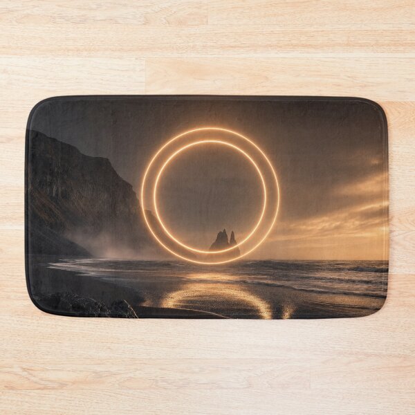 Item preview, Glowing Copper Rings Over Volcanic Black Sand Beach designed and sold by monkeybusiness.pt.