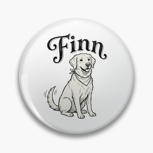 Item preview, Finn Golden Retriever Dog Sketch with Bandana for Proud Finn Pet Parents designed and sold by raedattia.
