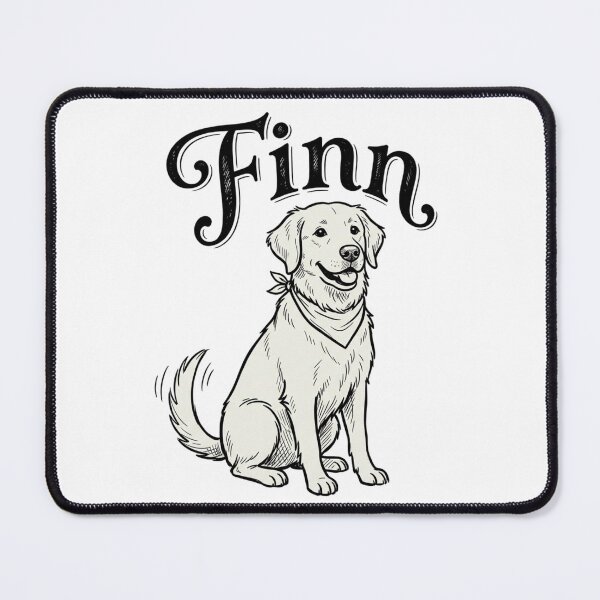 Item preview, Finn Golden Retriever Dog Sketch with Bandana for Proud Finn Pet Parents designed and sold by raedattia.