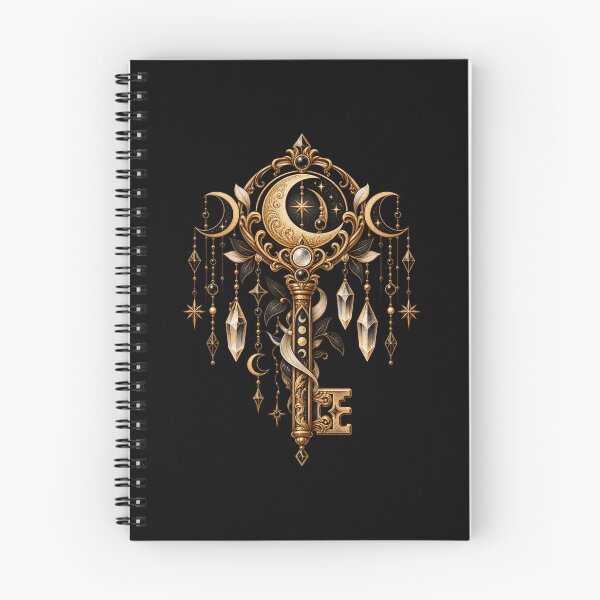 Item preview, Boho Celestial Sacred Gold Key Moon Art designed and sold by BohoMysticArt.