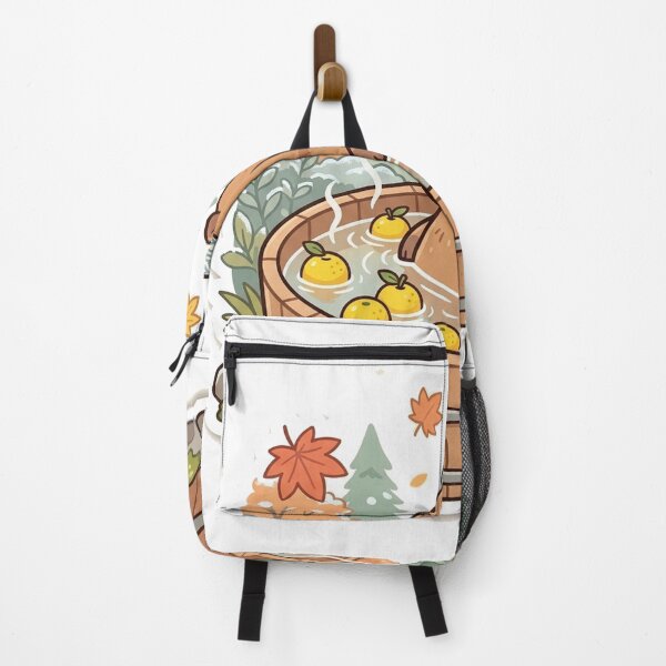 Item preview, Cozy Capybara Hot Springs Japanese Yuzu Bath Cute Fall Sticker designed and sold by RetroVibe Supply.