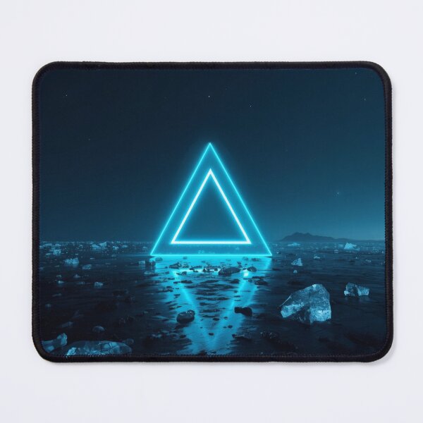 Item preview, Glowing Cyan Triangle Portal on Frozen Ice Lake designed and sold by monkeybusiness.pt.
