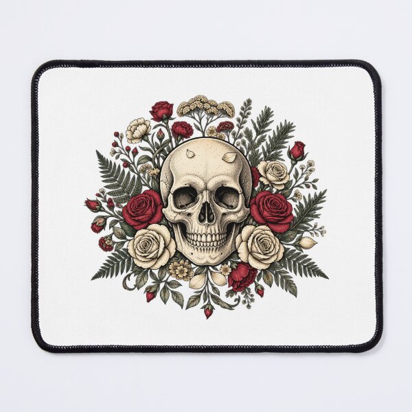 Item preview, Skull and Roses | Gothic Floral Skeleton Tattoo Art designed and sold by MrDev.