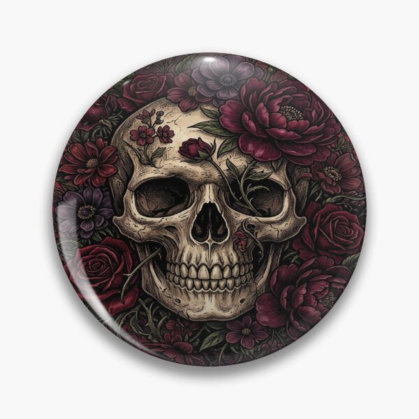 Item preview, Dark Floral Skull Gothic Victorian Botanical Anatomy Art Print designed and sold by RetroVibe Supply.