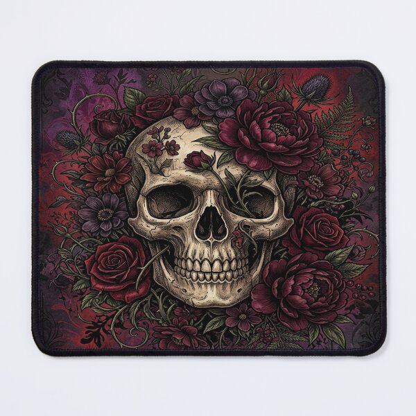Item preview, Dark Floral Skull Gothic Victorian Botanical Anatomy Art Print designed and sold by RetroVibe Supply.