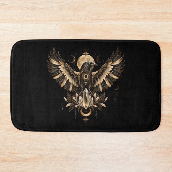 Item preview, Boho Celestial Sacred Gold Raven Crow Art designed and sold by BohoMysticArt.