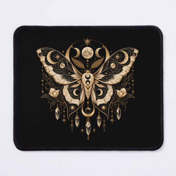 Item preview, Boho Celestial Sacred Gold Moth Butterfly Art designed and sold by BohoMysticArt.